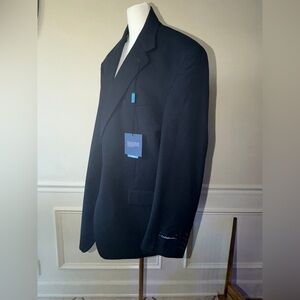 CROFT&BARROW Mens Blazer Sport Coat Jacket 44R Black Classic fit Suit Suits